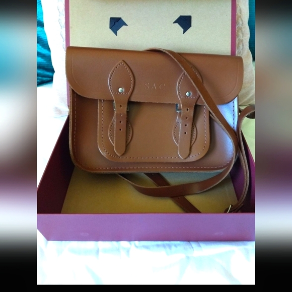 Cambridge Satchel Company Leather Double Buckle Crossbody Bag Made in England - Picture 7 of 12